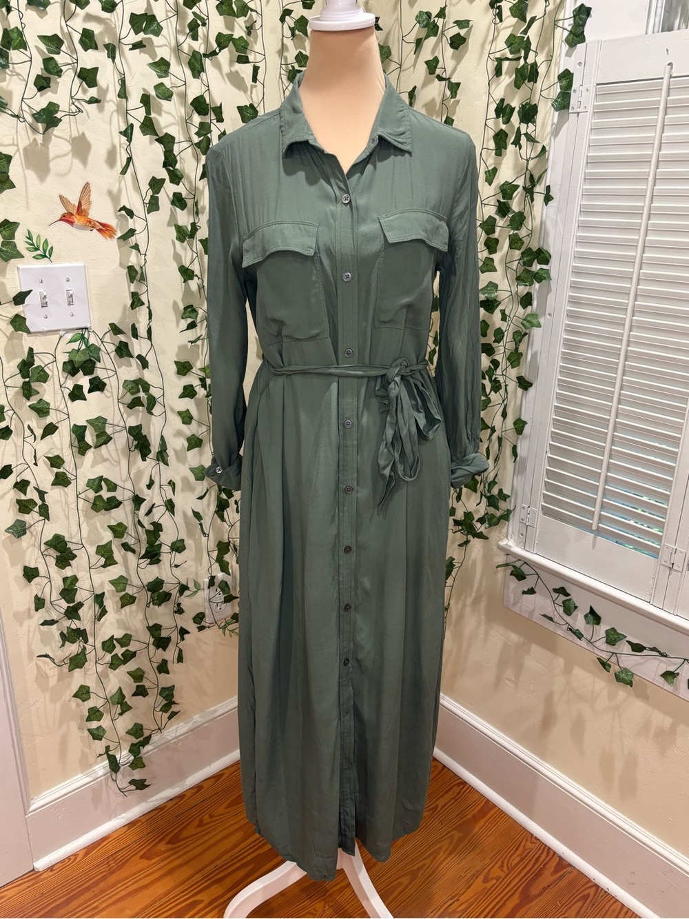 GAP Utility Maxi Shirt Dress, XS Petite